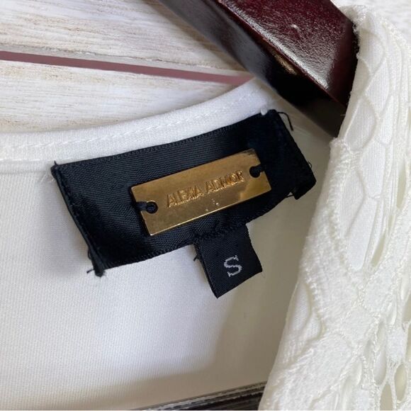 Alexia Admor Lace Front Bell Sleeve Sheath Dress Small Ivory White Half Sleeve - Picture 10 of 13